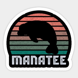Vintage Retro Manatee Sticker